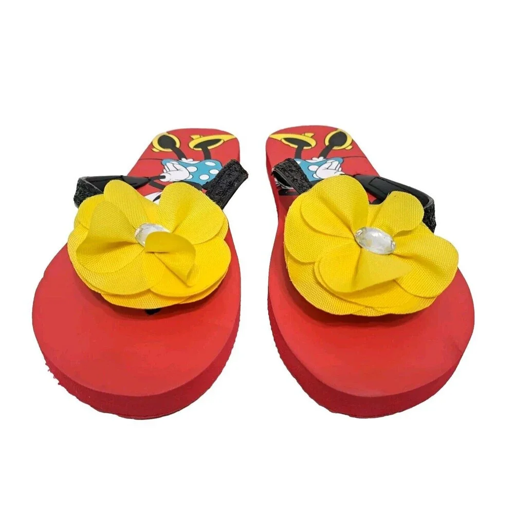 Disney Kids Size 2/3 Minnie Mouse Daisy Duck Flip Flops Sandals Hawaiian Flower